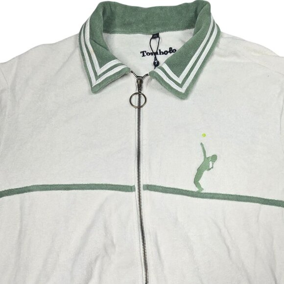 Tombolo Other - Tombolo Men's XL White Terrycloth Tennis-Inspired Polo Shirt